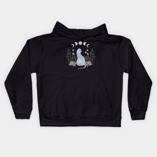 flower and cat Kids Hoodie